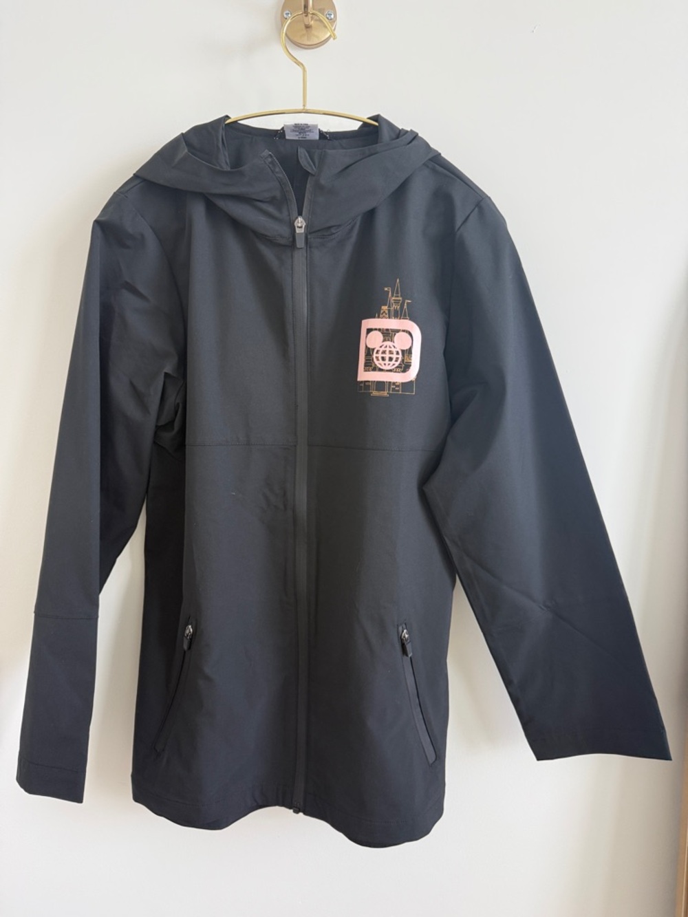 Disney World Hooded Black Rain Jacket